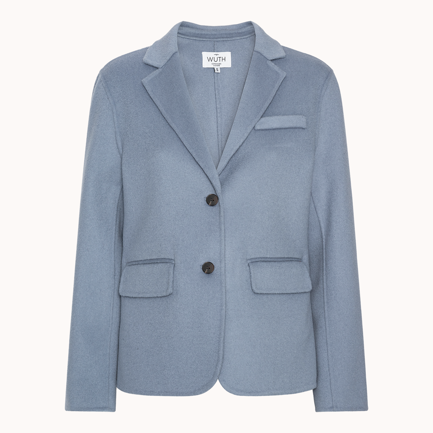 Tidløs uld blazer i blå i 100% uld fra Wuth Copenhagen