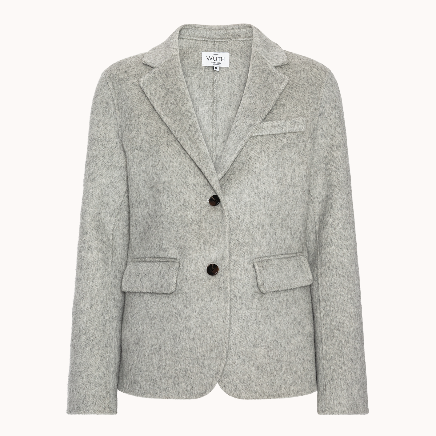 Tidløs uld blazer i grå i 100% uld fra Wuth Copenhagen