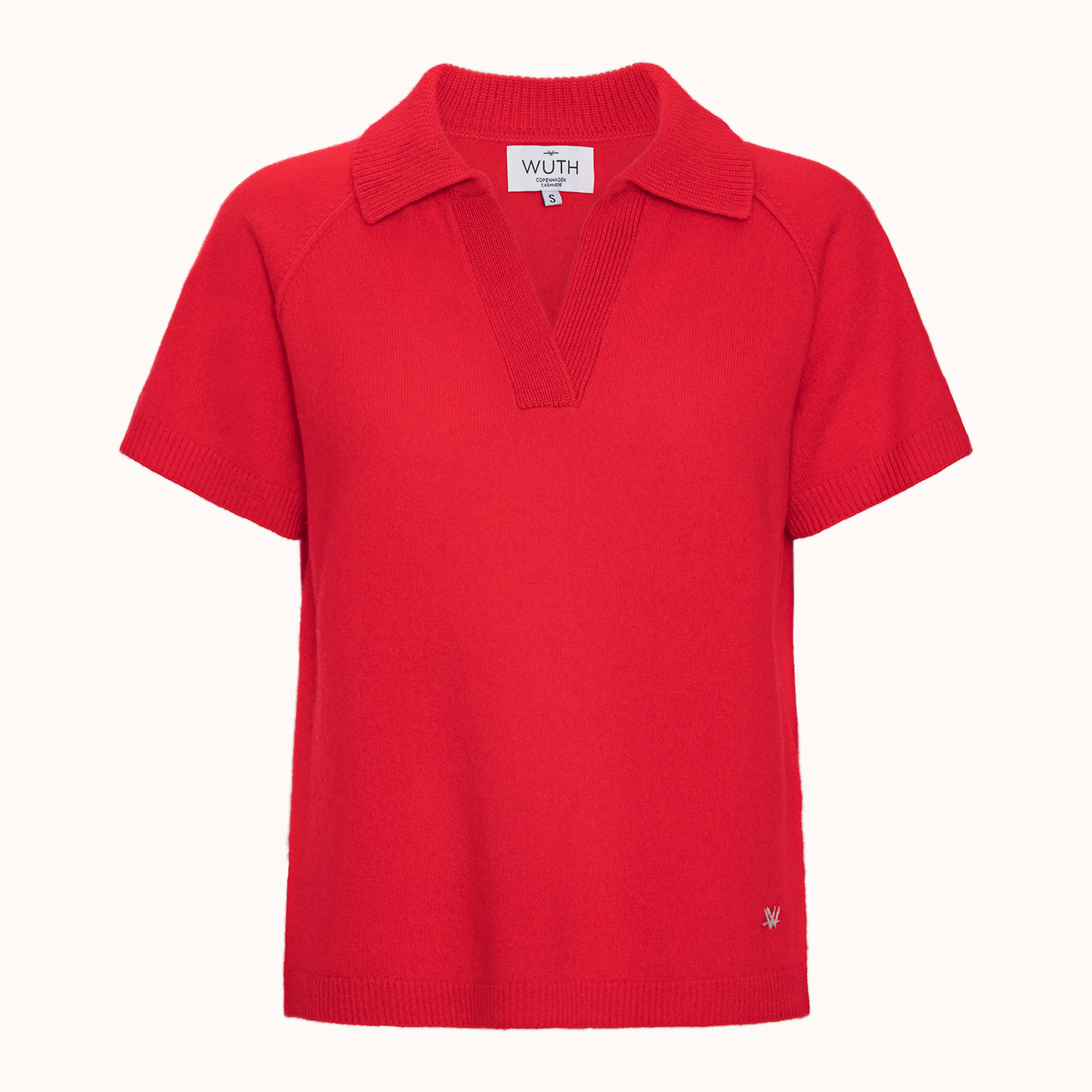 Polo cashmere t-shirt i rød / Rouge fra Wuth Copenhagen
