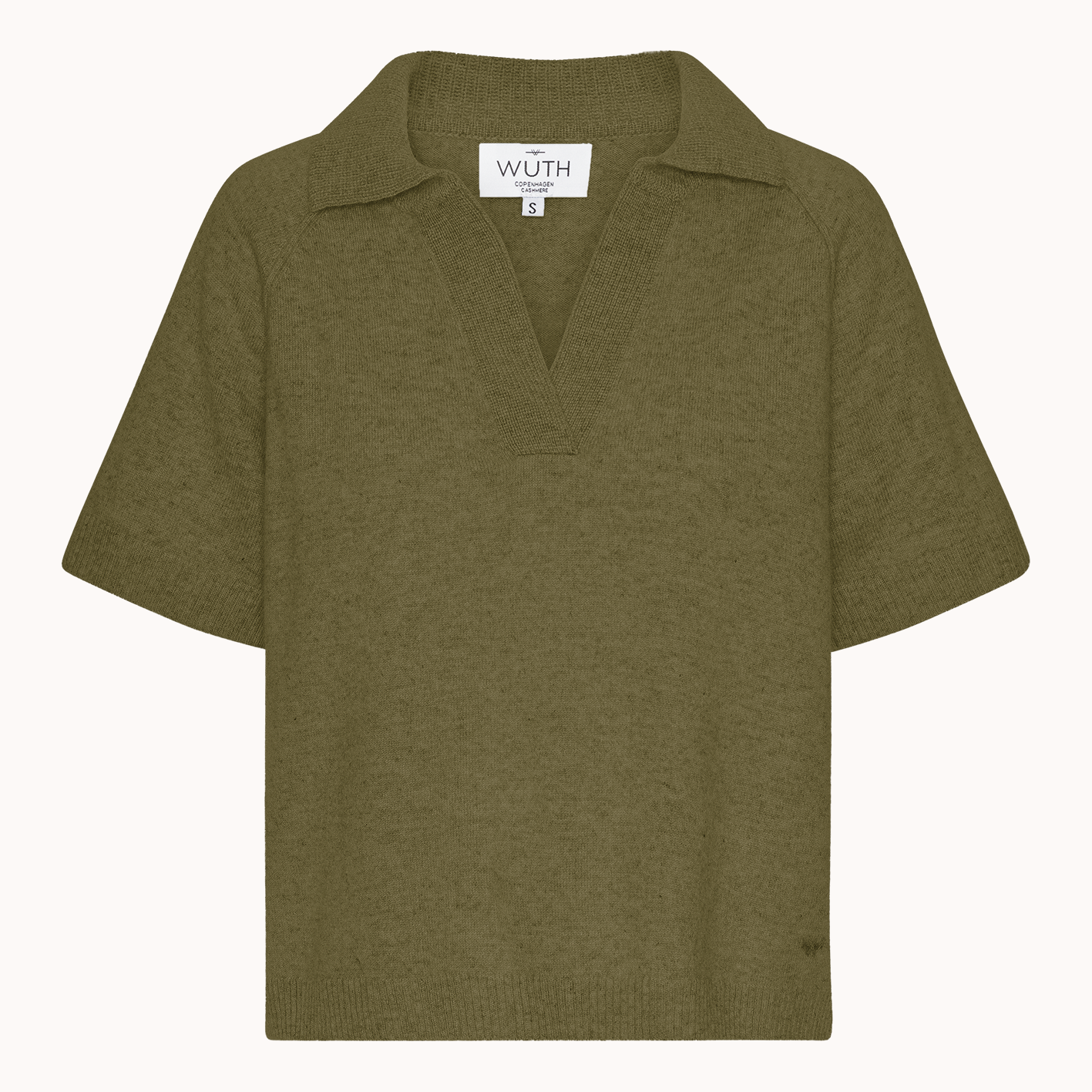 Blød Polo cashmere t-shirt i grøn fra Wuth Copenhagen