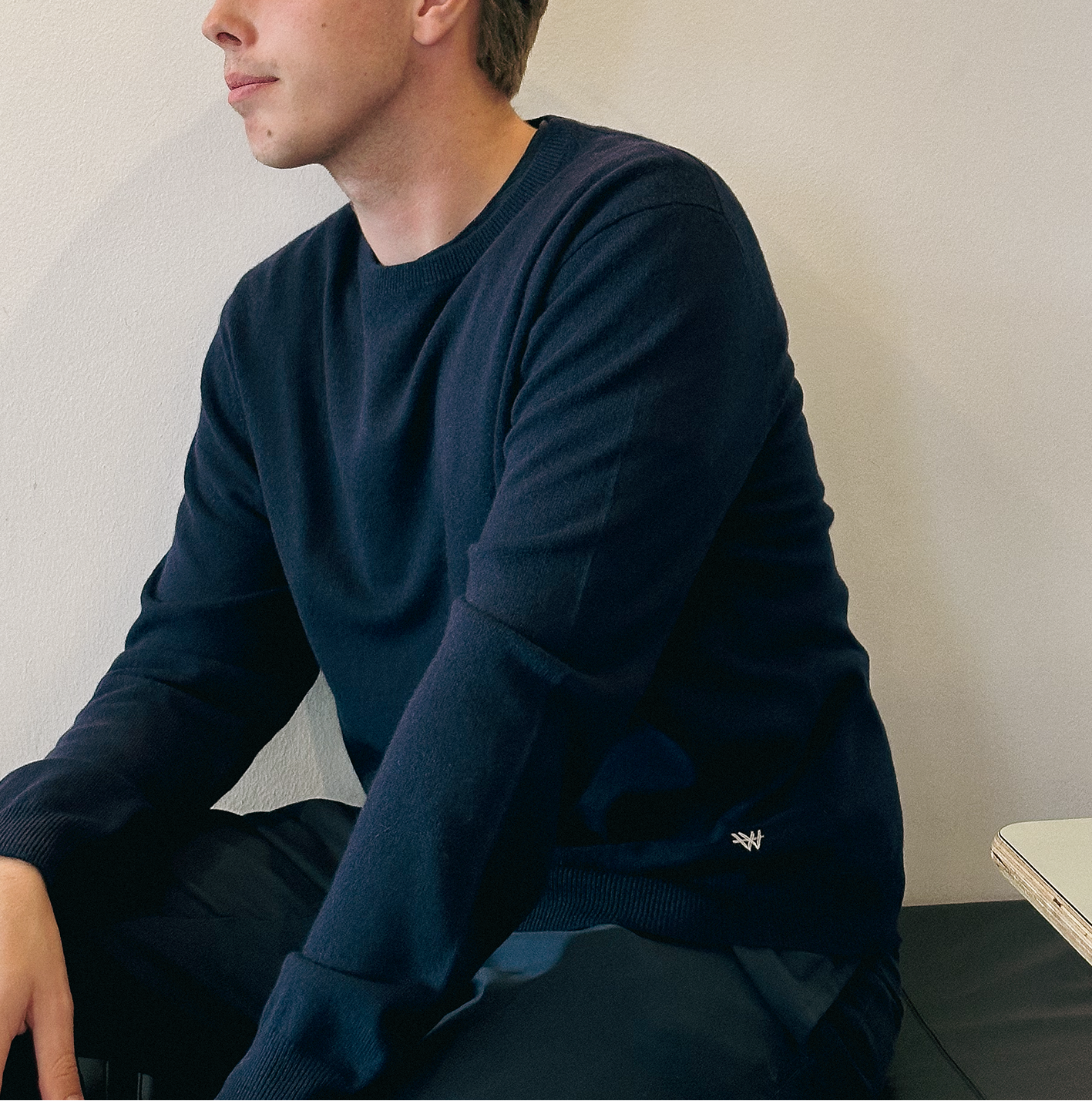 Luksus cashmere herresweater i 100% cashmere fra Indre Mongoliet