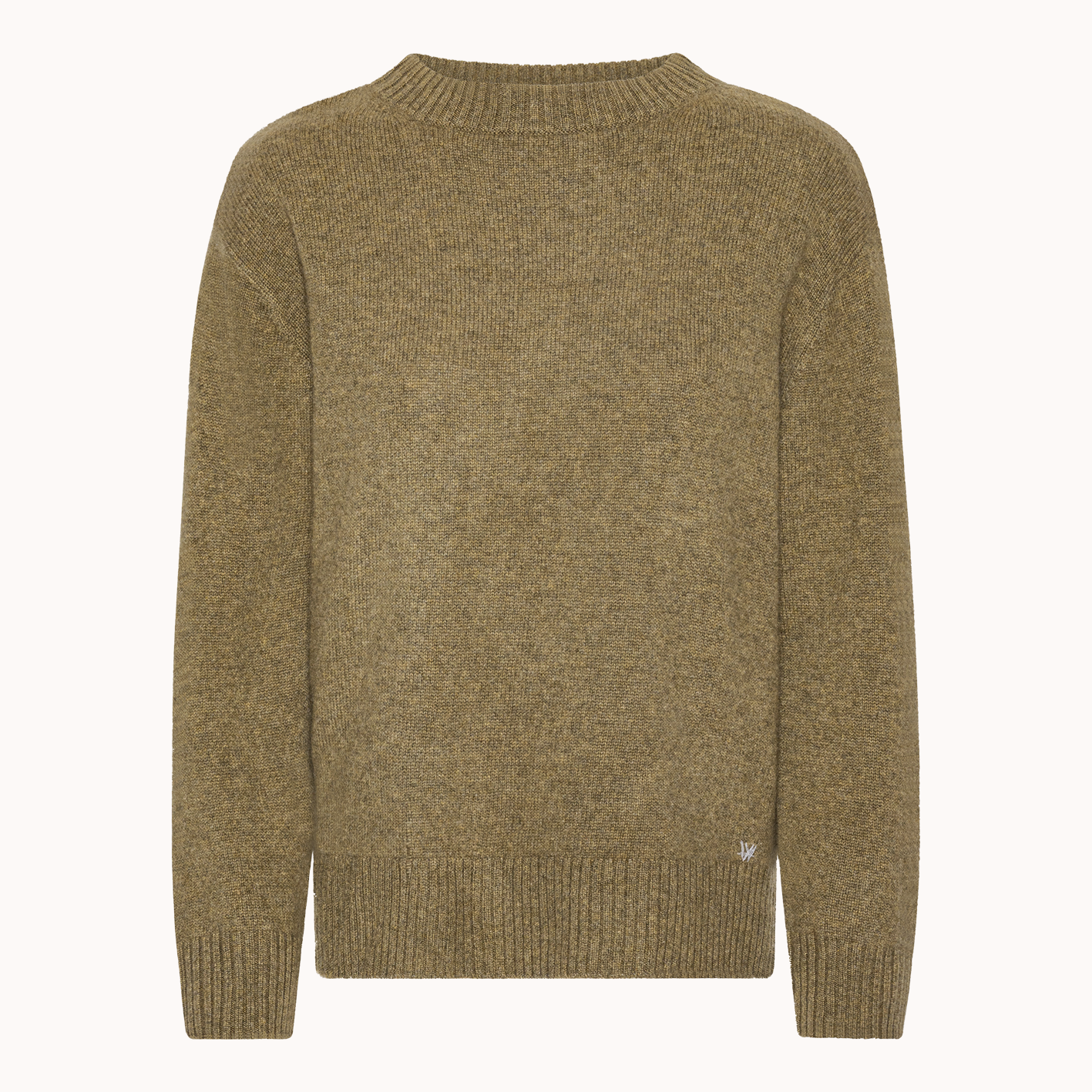 Klassisk rundhalset cashmere pullover i grøn fra Wuth Copenhagen