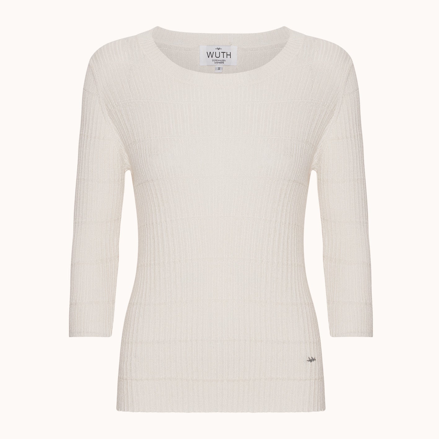 Milla Bluse - Wuth Copenhagen - Trekvartærmet silke cashmere bluse i cream