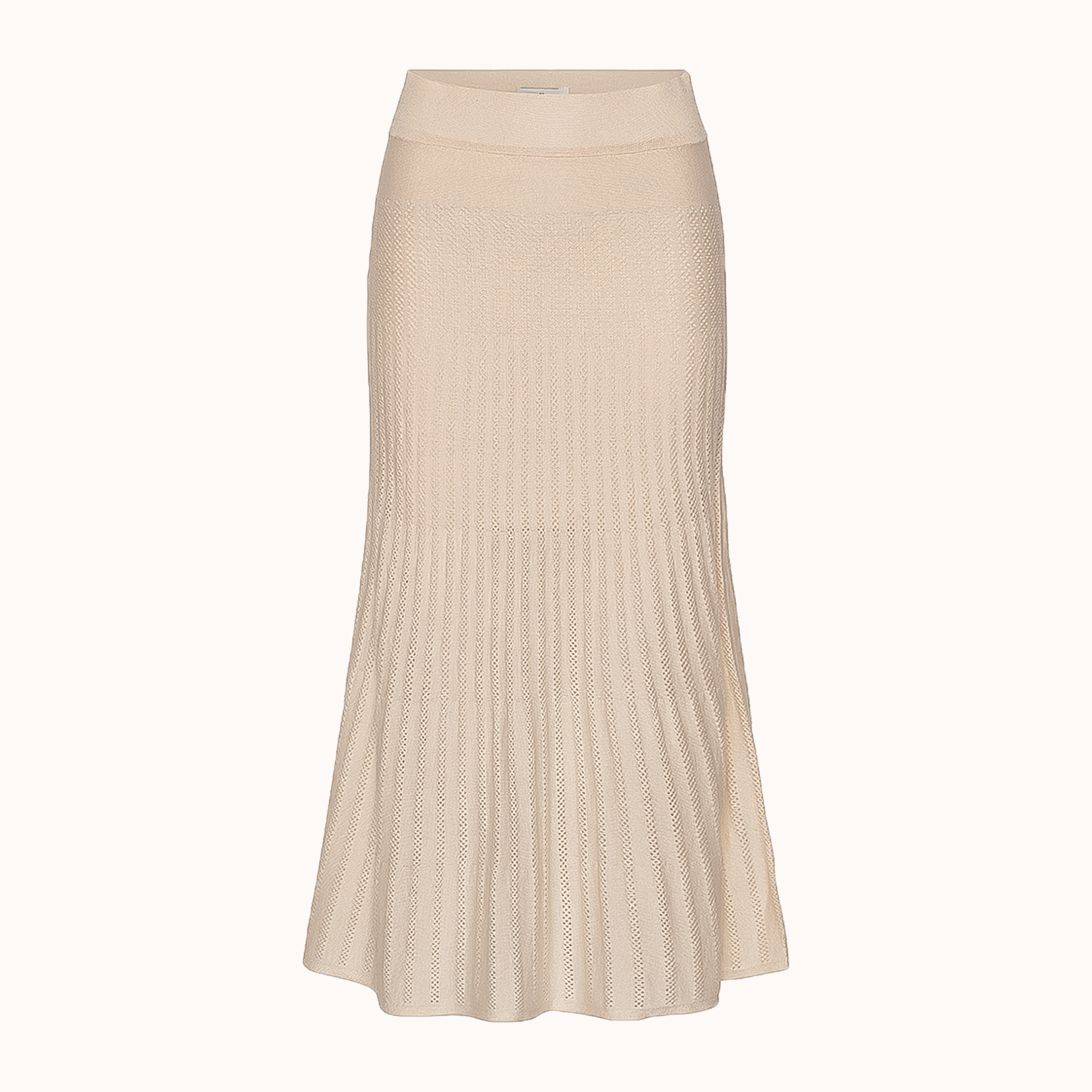 Selma nederdel - Wuth Copenhagen - Pointelle strikket nederdel i beige