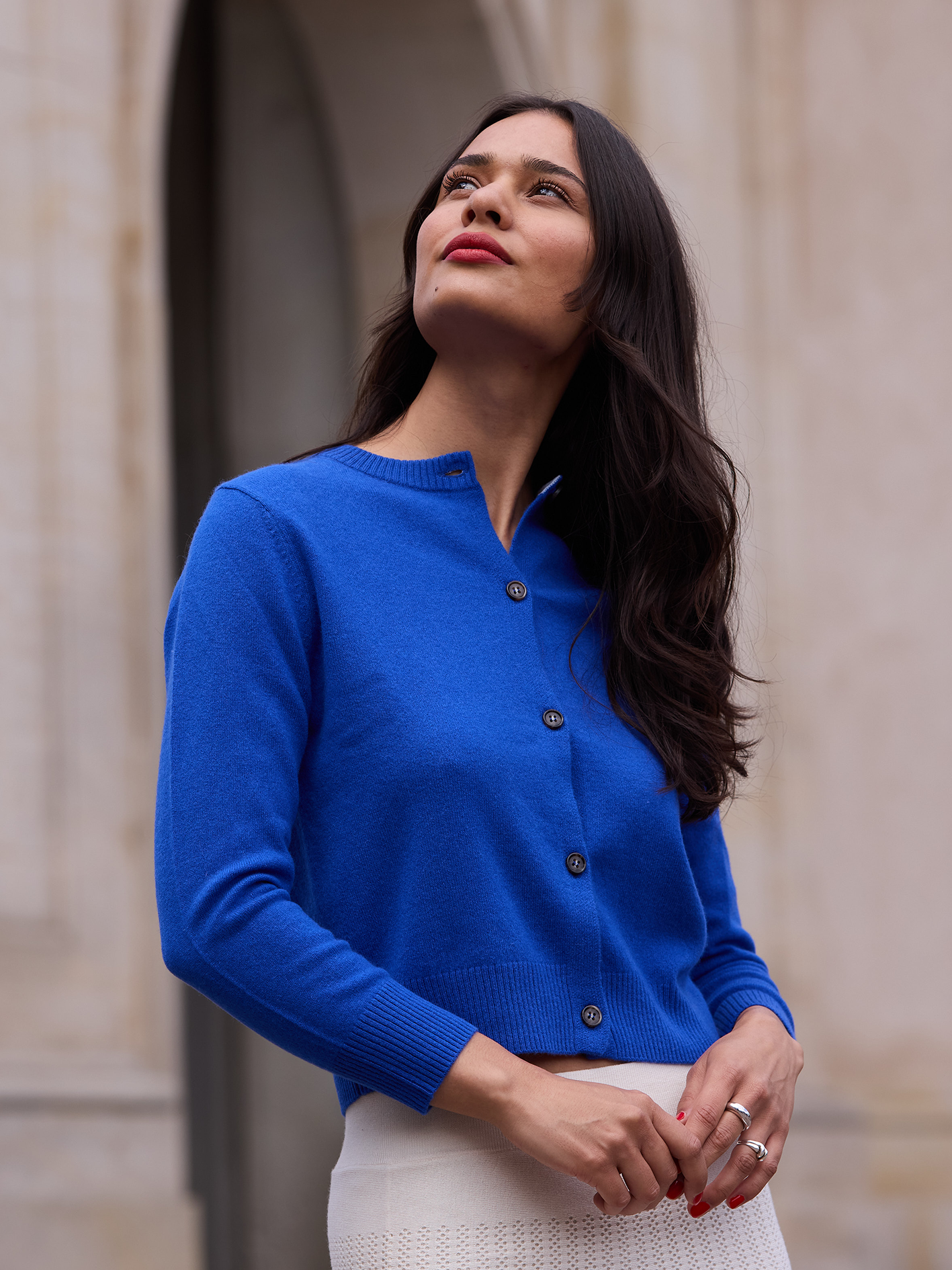 Sofia Cardigan - Wuth Copenhagen -Tidløs Cashmere cardigan i electric blue