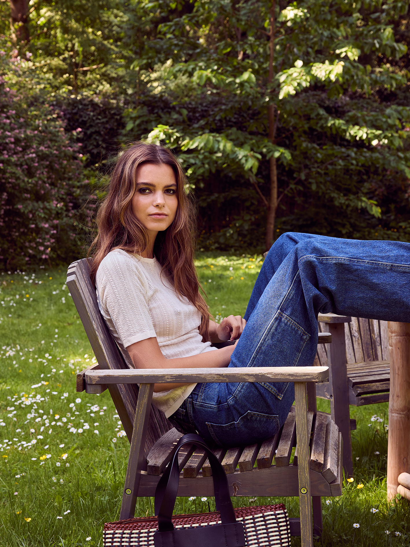 Elegant silke cashmere kabelstrik t-shirt fra Wuth Copenhagen kollektion SS26.