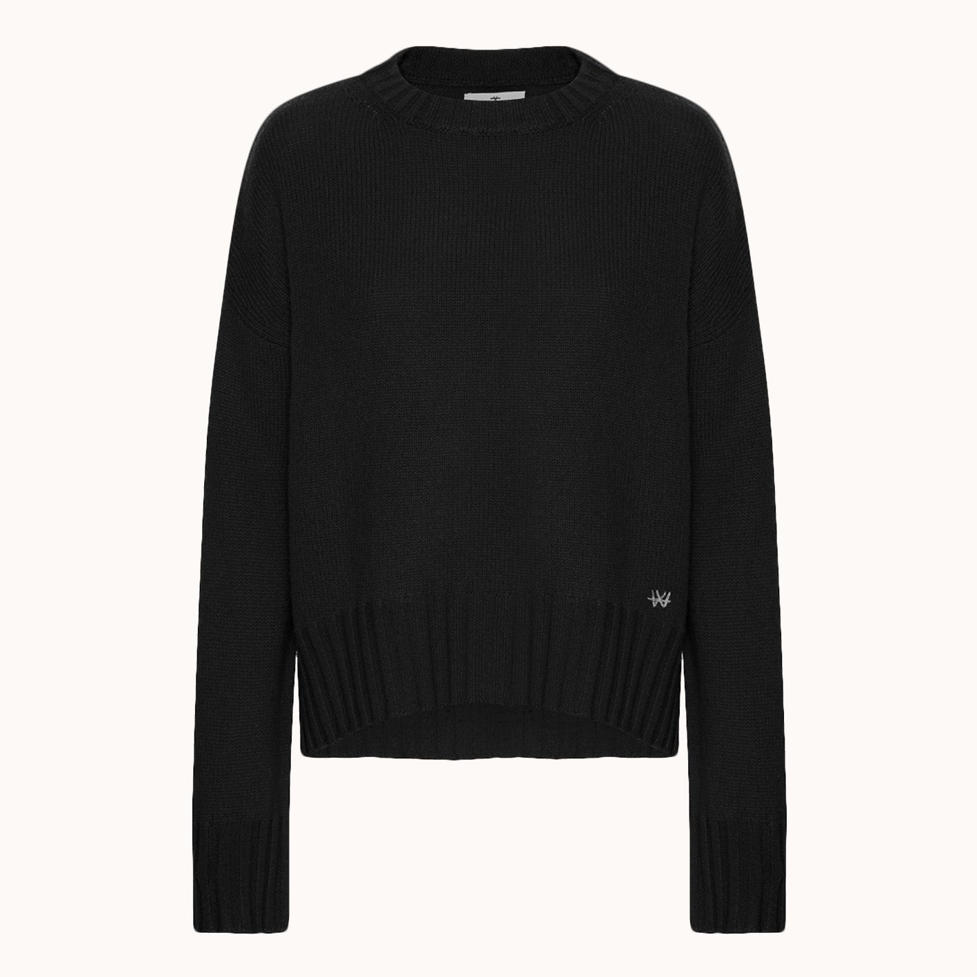 Agnes Pullover - Wuth Copenhagen - Klassisk cashmere sweater med rund hals i sort
