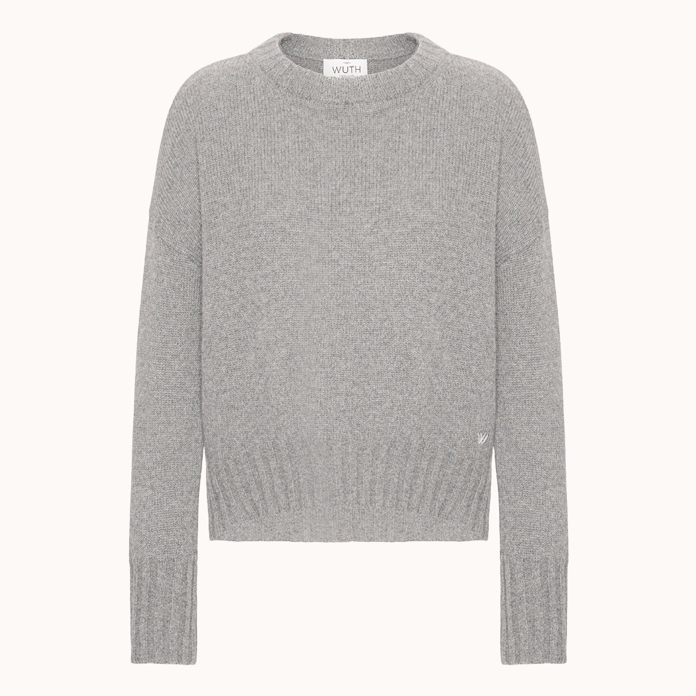 Agnes Pullover - Wuth Copenhagen - Klassisk cashmere sweater med rund hals i lysegrå