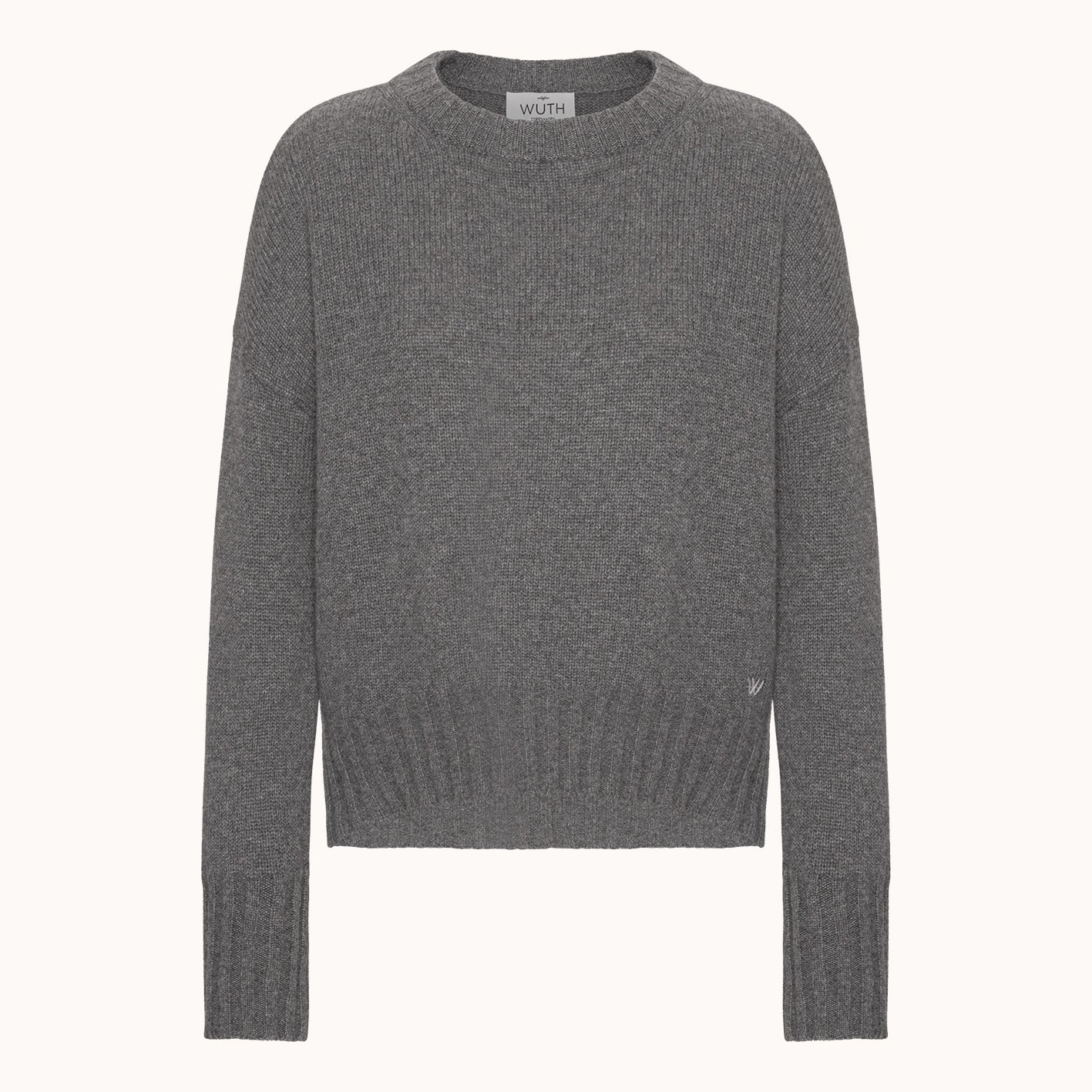 Agnes Pullover - Wuth Copenhagen - Klassisk cashmere sweater med rund hals i mørkegrå