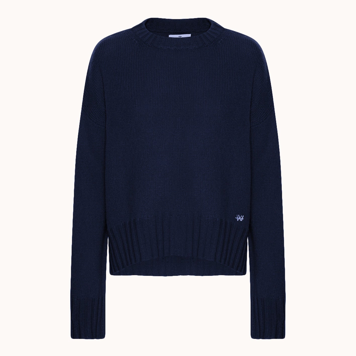 Agnes Pullover - Wuth Copenhagen - Klassisk cashmere sweater med rund hals i navy