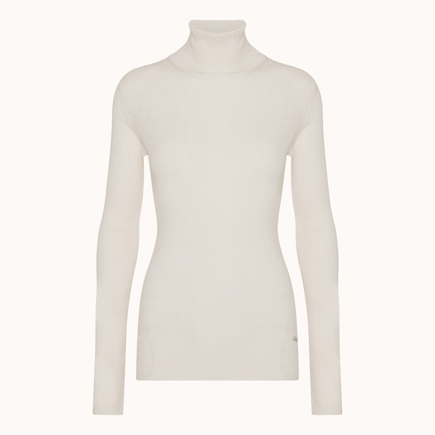 Basis Rullekrave - Wuth Copenhagen - Basis ribstrikket silke cashmere rullekrave i cream