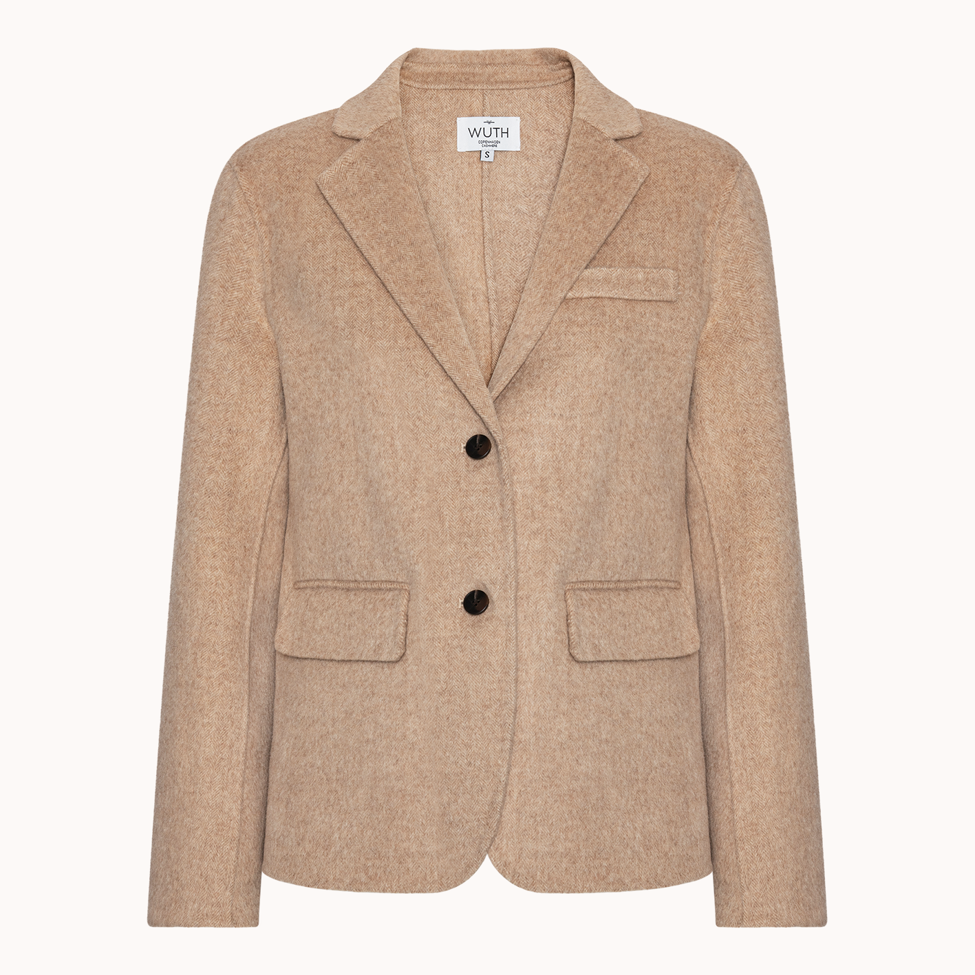 Tidløs uld blazer i sand i 100% uld fra Wuth Copenhagen