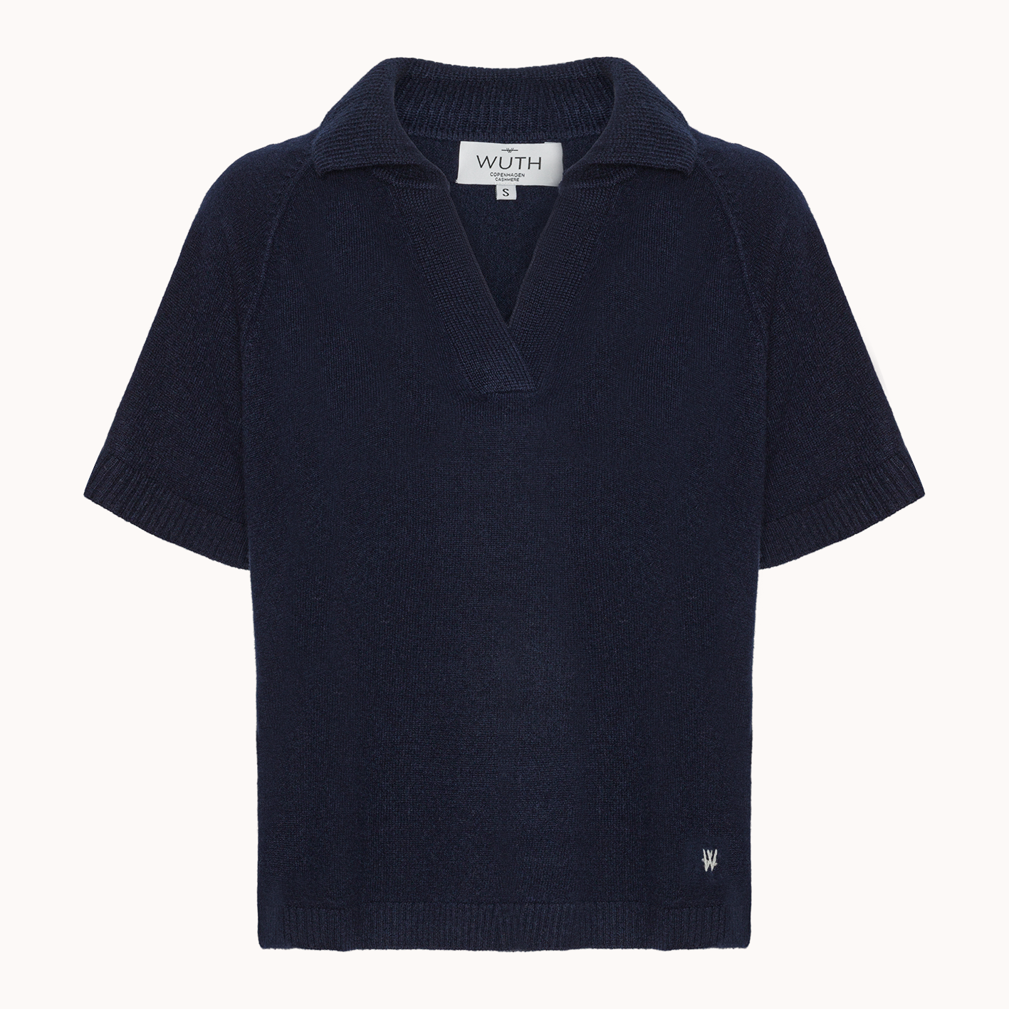 Bella Polo T-shirt - Wuth Copenhagen - Polo cashmere t-shirt i navy