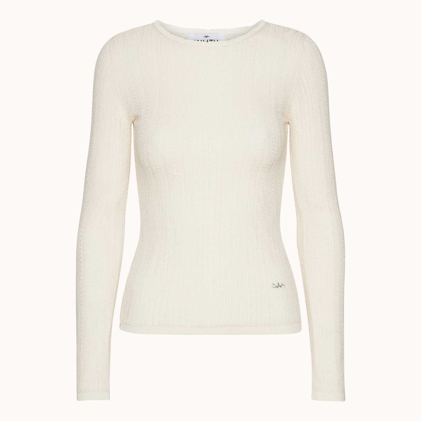 Camille Bluse - Wuth Copenhagen - Ribstrikket bluse i silke cashmere i cream