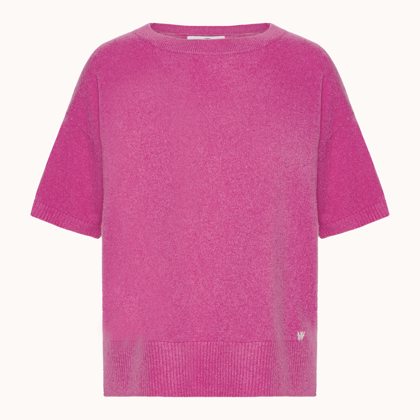 Oversize T-shirt - Wuth Copenhagen - Kortærmet cashmere sweater i pink