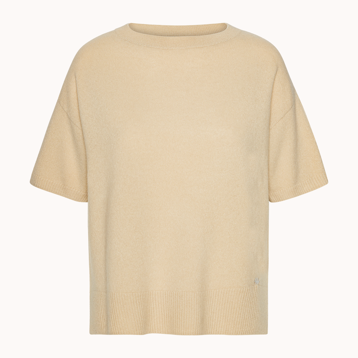 Oversize T-shirt - Wuth Copenhagen - Kortærmet cashmere sweater i toffee
