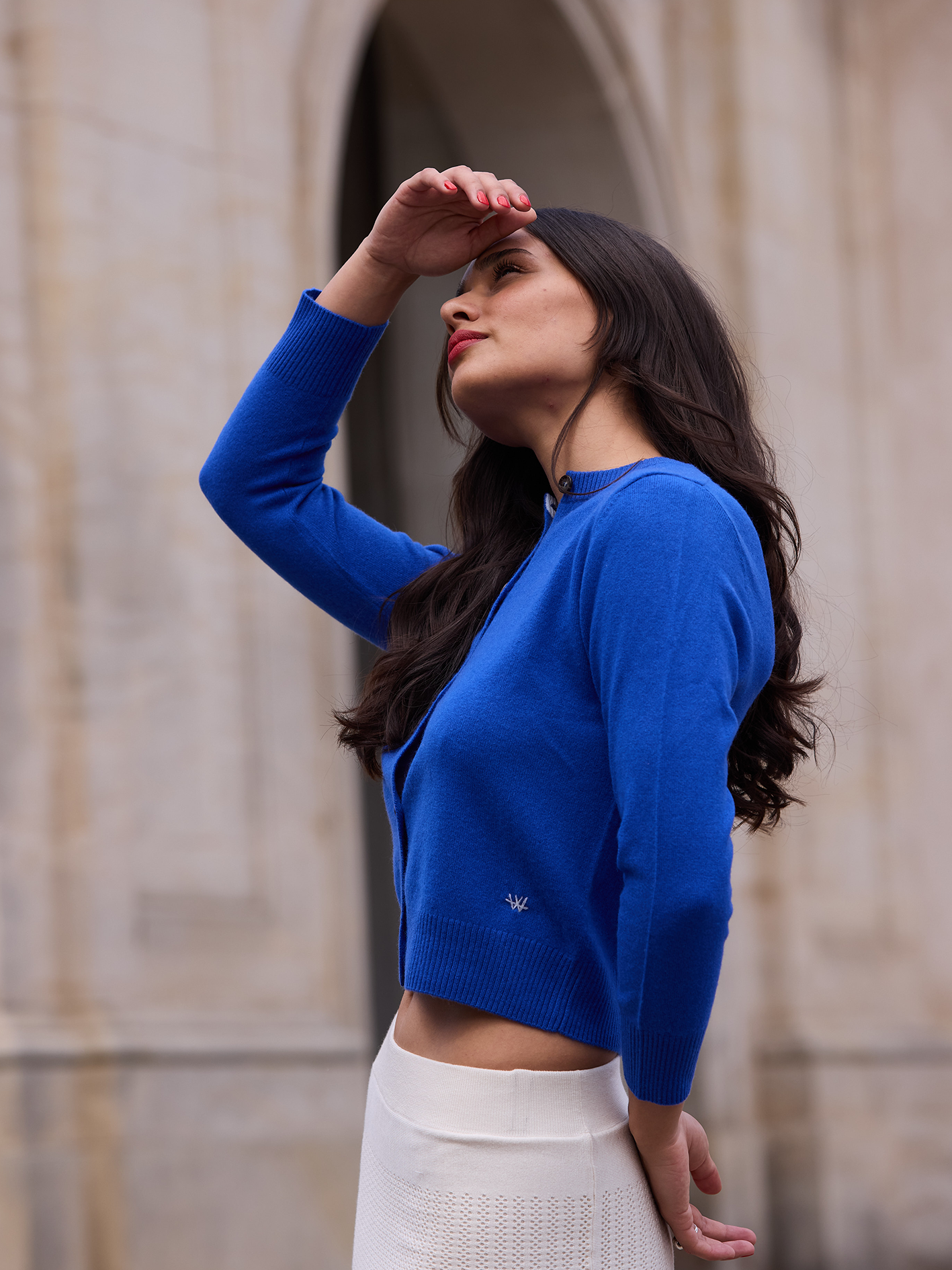 Sofia Cardigan - Wuth Copenhagen -Tidløs Cashmere cardigan i electric blue