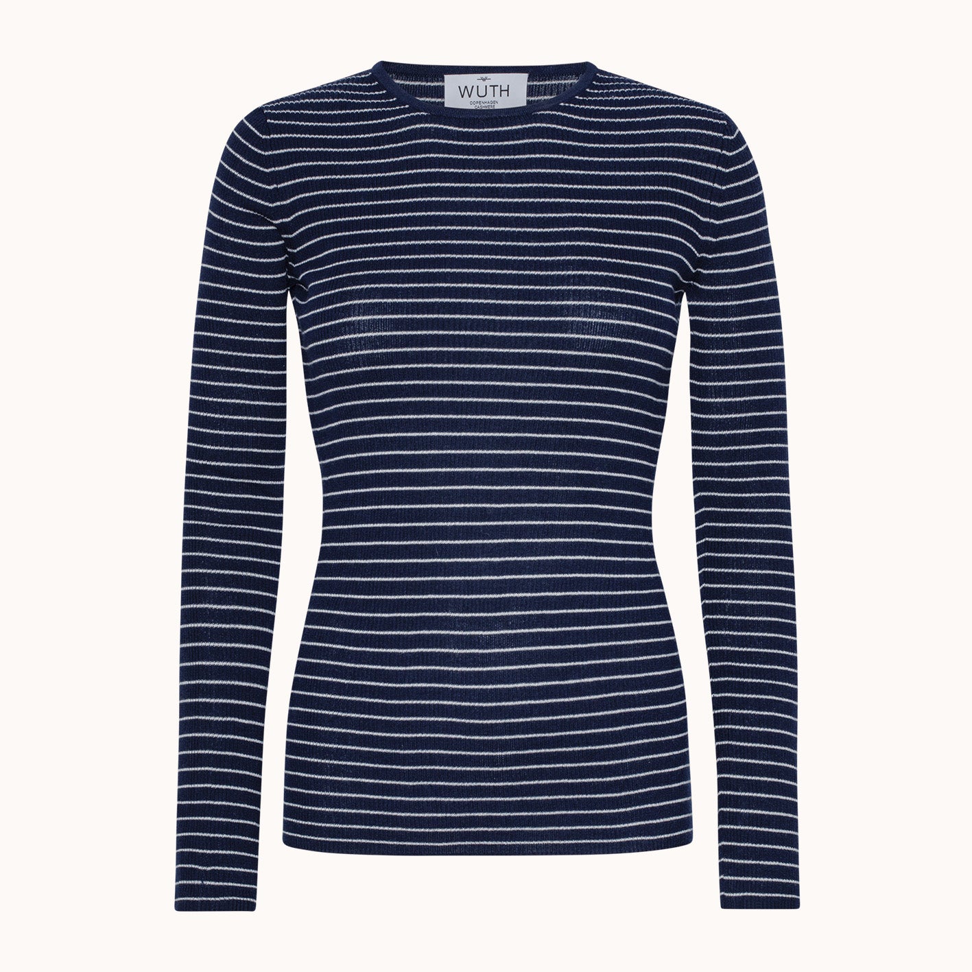 Stribet Basis Bluse - Wuth Copenhagen - Stribet basis bluse i silke cashmere